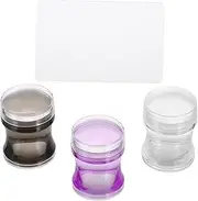 HAPINARY Diy Nail Art Stamper Kit 3 Sets Silicone Nail Art Stamper Scraper for Salon Use Random Color