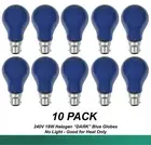10 x 18W Halogen DARK Light Globes Bulbs Lamps B22 Bayonet - GOOD FOR HEAT ONLY