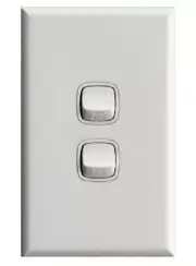 HPM EXCEL 2-GANG SWITCH WITH COVERPLATE 10A 240V Vertical, Flush Mount WHITE