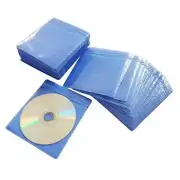CD/DVD/BluRay Sleeves,Double-Sided Refill Plastic Sleeve for CD and DVD Blue