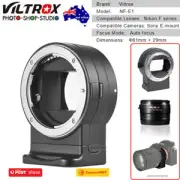 Viltrox NF-E1 Auto Focus Lens Adapter for Nikon F-Mount Lens to Sony E-Mount Cam