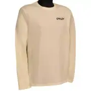 Oakley Thruster Long Sleeve Tee Mens Size L Large Bone White Cream Logo T-Shirt