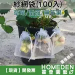 【台灣現貨】紗網袋 100入 草莓套袋 水果套袋 雪紗網 防蟲網袋 水果網袋 紗袋 百香果套袋【HOMEDEN霍登園藝】