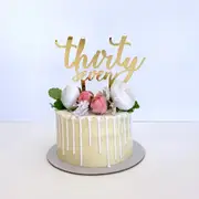 Acrylic Gold 'thirty seven' Birthday Cake Topper