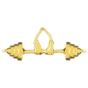 14K Gold Weightlifting Barbell Pendant