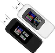 2pcs Digital Voltmeter Tester Black White Monitoring Voltage Correction Function High Definition Display Professional Tester for Accurate Readings