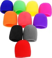 MUELODSIC 20pcs Colorful Ktv Mic Covers Durable Sponge Microphone Protector Easy Install Windscreen for Live Performances Recordings Sanitary Comfortable Accessory for Shared Mics