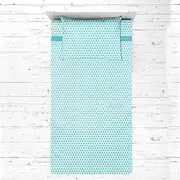 Bacati Aztec/Tribal Triangles 3 Piece Cotton Breathable Muslin Toddler Bedding Sheet Set, Aqua/Navy, Small