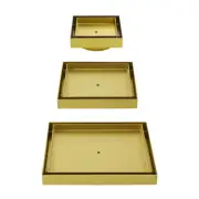 Brushed Gold Small Square SUS Tile Insert Floor Drain Shower Grate 50/80mm Waste
