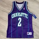 Authentic LARRY JOHNSON Charlotte Hornets Champion Jersey 40 Medium Vintage