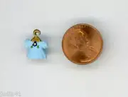 Miniature Dollhouse Blue DollDress on a Hanger