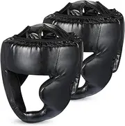 Copkim 2 Pcs Boxing Headgear Muay Thai Safety Head Guard MMA Training Sparring Gear Adjustable Taekwondo Helmet Head Protection for Kickboxing Trainees Youth Adult Men