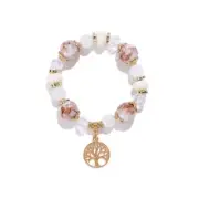 Enamel Crystal Tree of Life Bracelet Natural Gemstone Healing Yoga Bracelet Tree