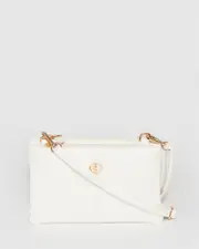 White Peta Double Pouch Bag