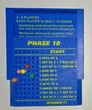 Phase 10 Hard Box Case Scoreboard with 6 Colored Pins 3D Printed