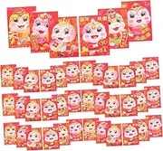 COHEALI 60pcs Year of The Snake Red Envelope Chinese New Year Hong Bao Chinese Red Pocket Snake Year Envelopes New Year Card Holders Red Money Pockets Chinese New Year Decor Paper