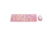 TODO 2.4Ghz Wireless Keyboard Mouse Combo Rechargeable Mac Windows Android 96 Key - Pink