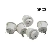 Mini Rocker Switches Motorhome ON-OFF Round Snap-In Terminal White 2 Pin