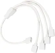 ARGB Splitter Cable, 1 to 4 Female to Female 5V 3 Pin Addressable RGB Splitter Extension Cable, ARGB LED Sync Cable for Computer Chassis CPU Cooler and 5V ARGB Fan (White)