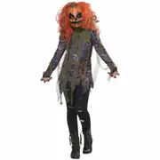 Pumpkin Monster Undead Evil Horror Scary Halloween Child Girls Costume