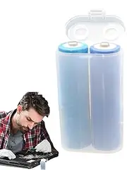 Transparent Battery Storage Box, AA Battery Organizer Container, Portable Storage Case with Lid, Easy Access Holder forand Small Batteries, Sturdy Design