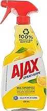 Ajax Spray n' Wipe Multi-Purpose Cleaner Trigger, Antibacterial Disinfectant, 500mL, Lemon Citrus Surface Spray, Household Grade