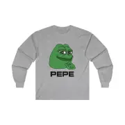 Pepecoin Make Memecoins Great Again Crewneck Long Sleeve Tee | Crypto