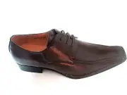 Monteli Premium Soft Leather Men's Oxfords*Italy Inspired*Pointy Toe-PL12 Brick