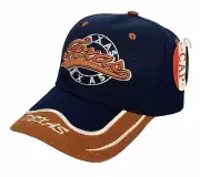 Texas Logo Ball Cap Embroidered Adjustable Blue/Burnt Orange Hook & Loop Strap