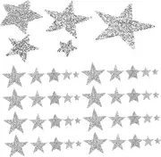 jojofuny 50Pcs Delicate Star Iron Glitter Patches Wear Resistant Cloth Stickers for Clothing Bags and Accessories Elegant Embroidered Appliques for DIY Projects and Fashion Decor