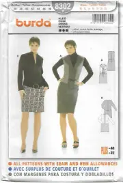 B270 BURDA 8302: DRESS SIZE 10-22 SEWING PATTERN