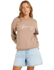 [Roxy] Perfect Place Crew Brushed Tee in Brown