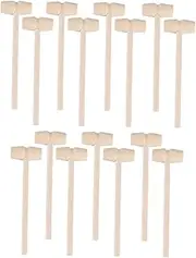 Abaodam 15Pcs Wooden Hammers for Safe Pounding Smooth Surface Educational Mallet for Birthdays and Holidays Childrens
