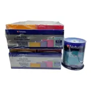 Verbatim Storage CD DVD Slim Jewel Cases Assorted Colors Bundle + 100 CDR Disc