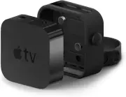 Apple TV Mount - Easy Installation : Magnet/Screw/Strap, Premium Silicone - Comp