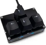 Mini 4-Key Keypad WASD Arrow Key Keycaps Keyboard One-Handed Mechanical Gaming Keypad Programmable USB-C Customized Keyboard for Working or Gaming (Black, Arrow Keycaps 2)