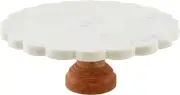 Mud Pie Marble Cake Stand, 12" dia, White