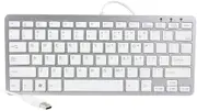 iKKEGOL Mini USB Slim Wired 78 Key Small Super Thin Compact Keyboard for Desktop Laptop PC Win 7 Mac (Sliver+White)