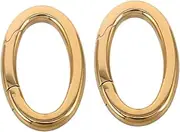 Tofficu 2pcs Oval Clasp Carabiner: Stainless Steel Spring Jewelry Buckle Claps Connector Spring Ring Clasp for DIY Necklaces Bags Charms Pendant Connection