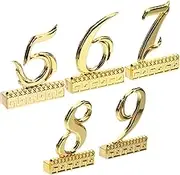 SHINEOFI 5Pcs Self Adhesive House Numbers Elegant Metallic Address Numbers for Mailbox Door Office Easy Installation Unique Design for Home Configuration