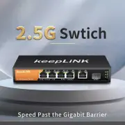 5Port Multi-Gigabit 2.5Gbps Unmanaged Plug and Play Network Ethernet 2.5G Switch