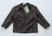 NWT H&M Kids Black Sequined Satin Lapels Lined Jacket Blazer Sizes 2T, 3T, 10