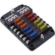 WUPP Boat Marine Fuse Block Panel with LED Warning Indicator Damp-Proof Cover