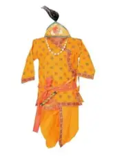 Krishna Janmashtami Cotton Costume/Dress Set for Kids, Age 2 - 3 Yrs
