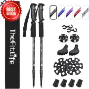 Nordic Walking Trekking Poles 2PC Collapsible Telescopic Anti-Shock Hiking Stick