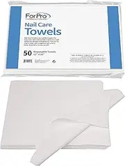 ForPro Professional Collection Original Nail Care Towels for Manicures and Pedicures, Lint-Free, Disposable Towels, 12" x 16", 50-Count