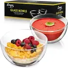 Clear Glass Bowl Set - 23 Oz Durable Insulated Double Wall Glass Cereal Bowls Se