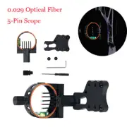 5-Pin Fiber Optic Bow Sight for Archery Compound/Recurve Bow Hunting Shooting