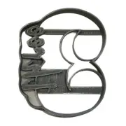 NUMBER 3 WITH WORD ON SIDE DETAILED COOKIE CUTTER MADE IN USA PR5043