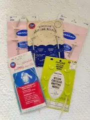 Vtg New Circular Knitting Needles Bates Boye Bernat Lot 5
